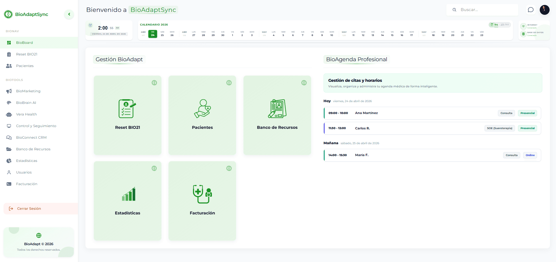 BioAdaptSync Dashboard